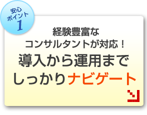 コンサルタントがいます!導入から運用までしっかりナビゲート